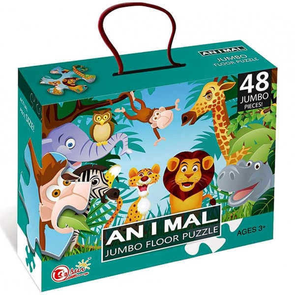 Puzzle με ζώα της ζούγκλας 48pcs / Μεγάλα κομμάτια