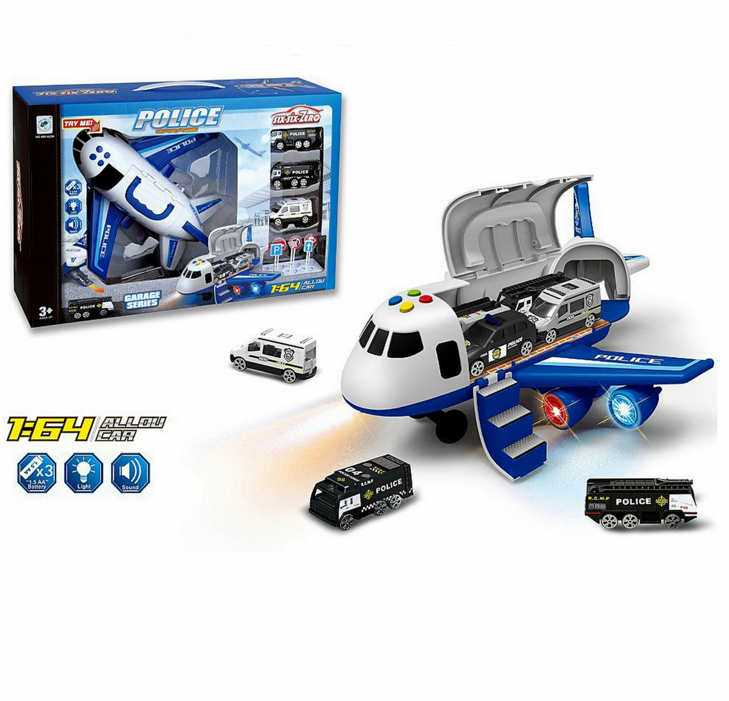 Desktop Αστυνομικό αεροπλάνο με ήχους / Φως / Οχήματα