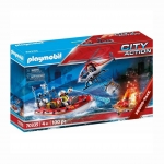 Playmobil Πυροσβεστικό Σκάφος Και Ελικόπτερο (70335)