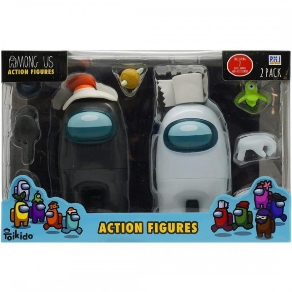 Among Us Action Figure 11.5cm 2 Pack S1 Black & White (AU6015)